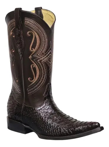 Bota Vaquera Piel Víbora Pitón Exótica 100% Original Welt