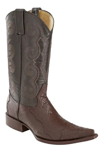 Botas Vaqueras Panza Avestruz 100% Original Est Puntera