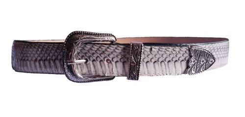 Cinturón Vaquero Piel Cobra 100% Original Hebilla Texana