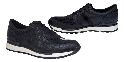Tenis Sneakers Piel Mantarraya Con Avestruz 100% Original