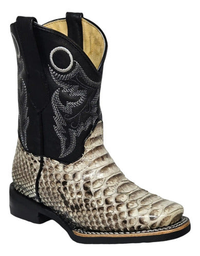 Bota Niño Roper Rodeo Super Duty Piel 100% Vibora Python