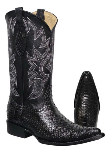 Bota Vaquera Piel Exótica Vibora Python Original
