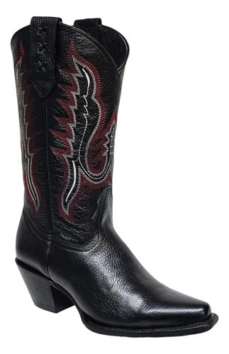 Bota Dama Vaquera 100% Piel Flotter Venado Suela Cuero Welt