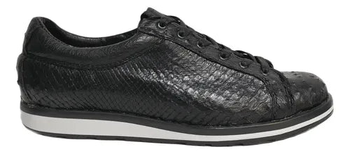 Tenis Sneakers Zapato Urbano Avestruz/ Python Piel Genuina