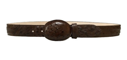 Cinturón Vaquero Piel Exótica Panza De Avestruz Original
