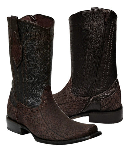 Botas Vaquera Piel Cuello Detoro Estilo Dubai Zipper /cierre