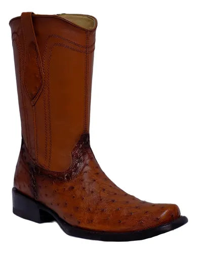 Bota Avestruz Original 100% Piel Exótica Dubái Vaquera Jever