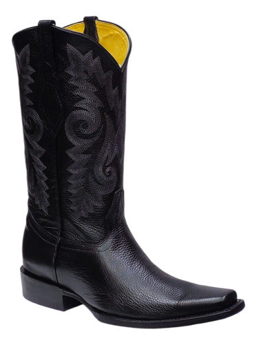 Bota Vaquera 100% Piel Flotter Venado Suela Cuero Welt