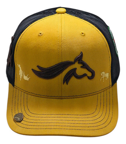 Gorra Oficial Federación Charra Vaquera Snapback Est Yellows