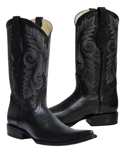 Bota Vaquera 100% Piel Flotter Venado Suela Cuero Welt