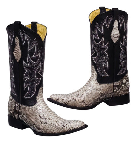 Bota Vaquera Piel Exótica Vibora Python Original