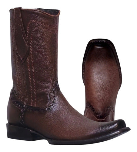 Bota Vaquera Urbana Piel Flotter Venado Estilo Dubai