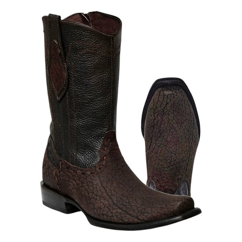 Bota Vaquera Urbana Piel Cuello De Toro 100% Estilo Dubai