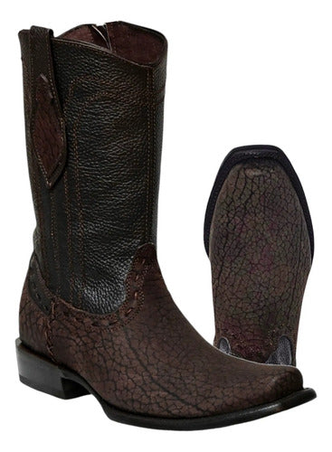 Bota Vaquera Urbana Piel Cuello De Toro 100% Estilo Dubai