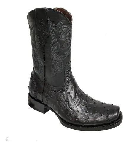 Bota Vaquera Piel Exotica De Avestruz Original Dubai