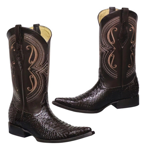 Bota Vaquera Piel Exótica Vibora Python Original
