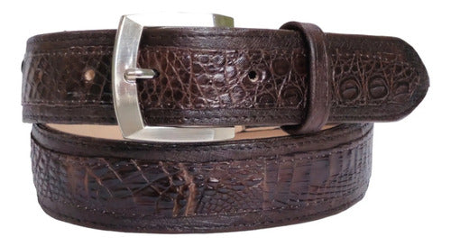 Cinturón Vestir Casual Piel Avestruz Y Cocodrilo Original