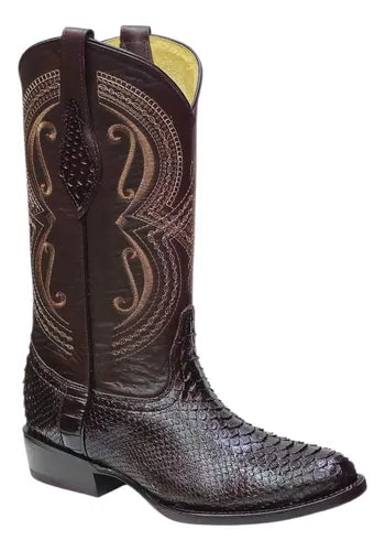 Bota Vaquera Piel Víbora Pitón Exótica 100% Original Welt