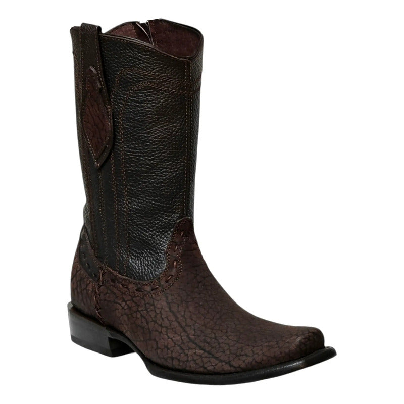 Bota Vaquera Urbana Piel Cuello De Toro 100% Estilo Dubai