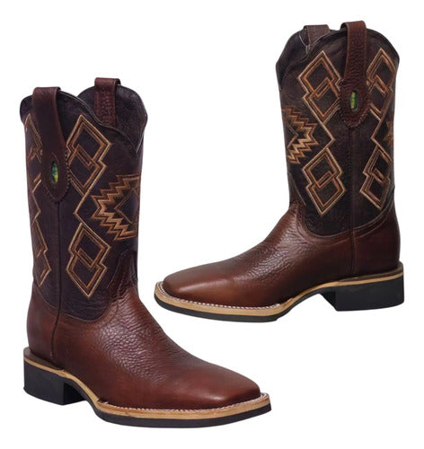 Bota Rodeo Bulldog 100% Piel Grizzly Bovino Suela Welt Flex