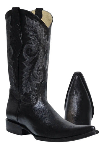 Bota Vaquera 100% Piel Flotter Venado Suela Cuero Welt