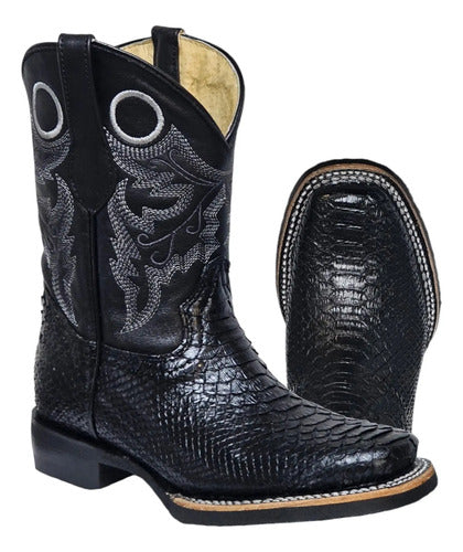 Bota Vaquera Víbora Pitón 100% Original Niño Super Duty
