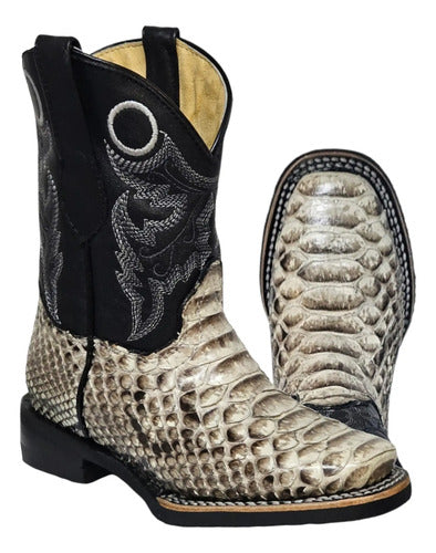 Bota Vaquera Víbora Pitón 100% Original Niño Super Duty