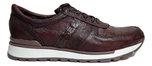 Zapato Sneakers Tenis Avestruz/cocodrilo Piel Genuina