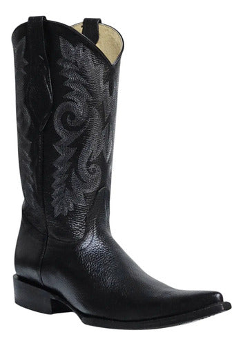 Bota Vaquera 100% Piel Flotter Venado Suela Cuero Welt