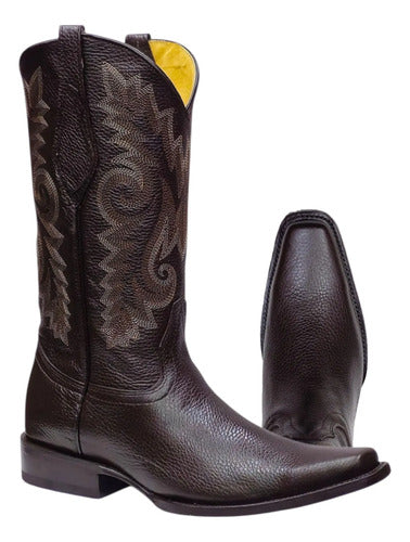 Bota Vaquera 100% Piel Flotter Venado Suela Cuero Welt