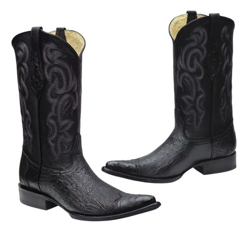 Botas Avestruz Panza 100% Original Est Puntera Vaquera Welt