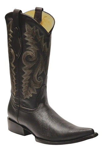 Bota Vaquera 100% Piel Flotter Venado Suela Cuero Welt