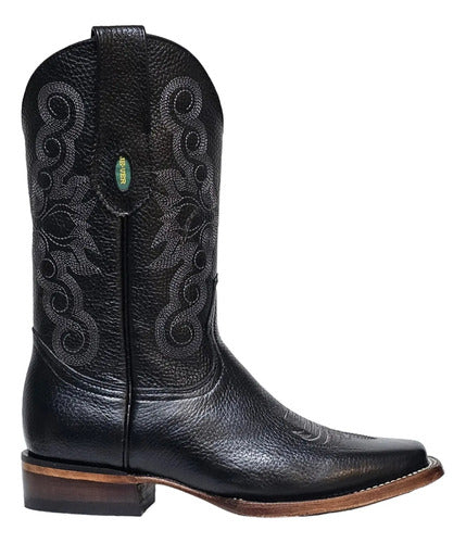 Bota Dama Vaquera 100% Piel Flotter Venado Suela Cuero Welt